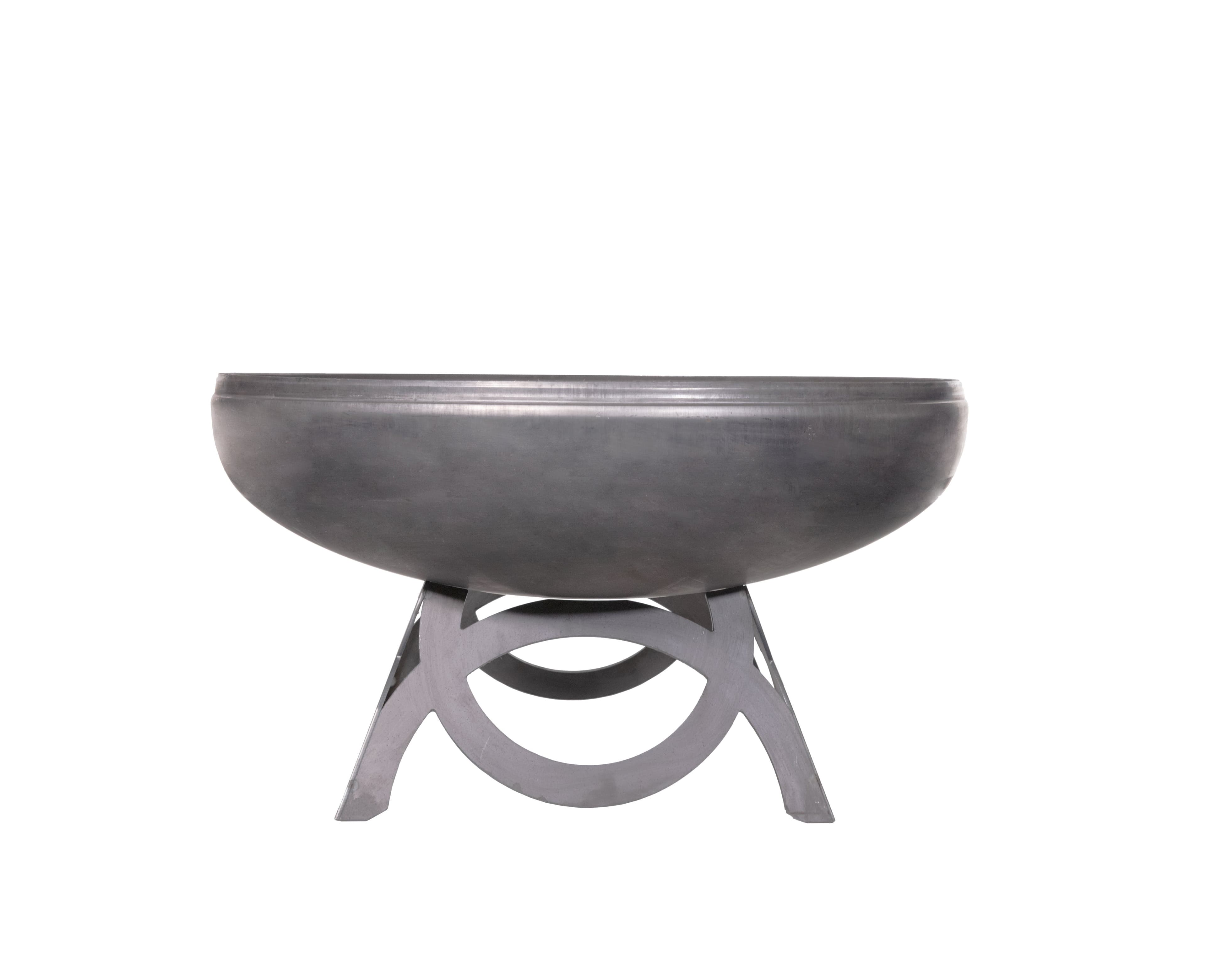 Ohio Flame Liberty Series with Curved Base Natural Steel Finish Wood-Burning Fire Pit