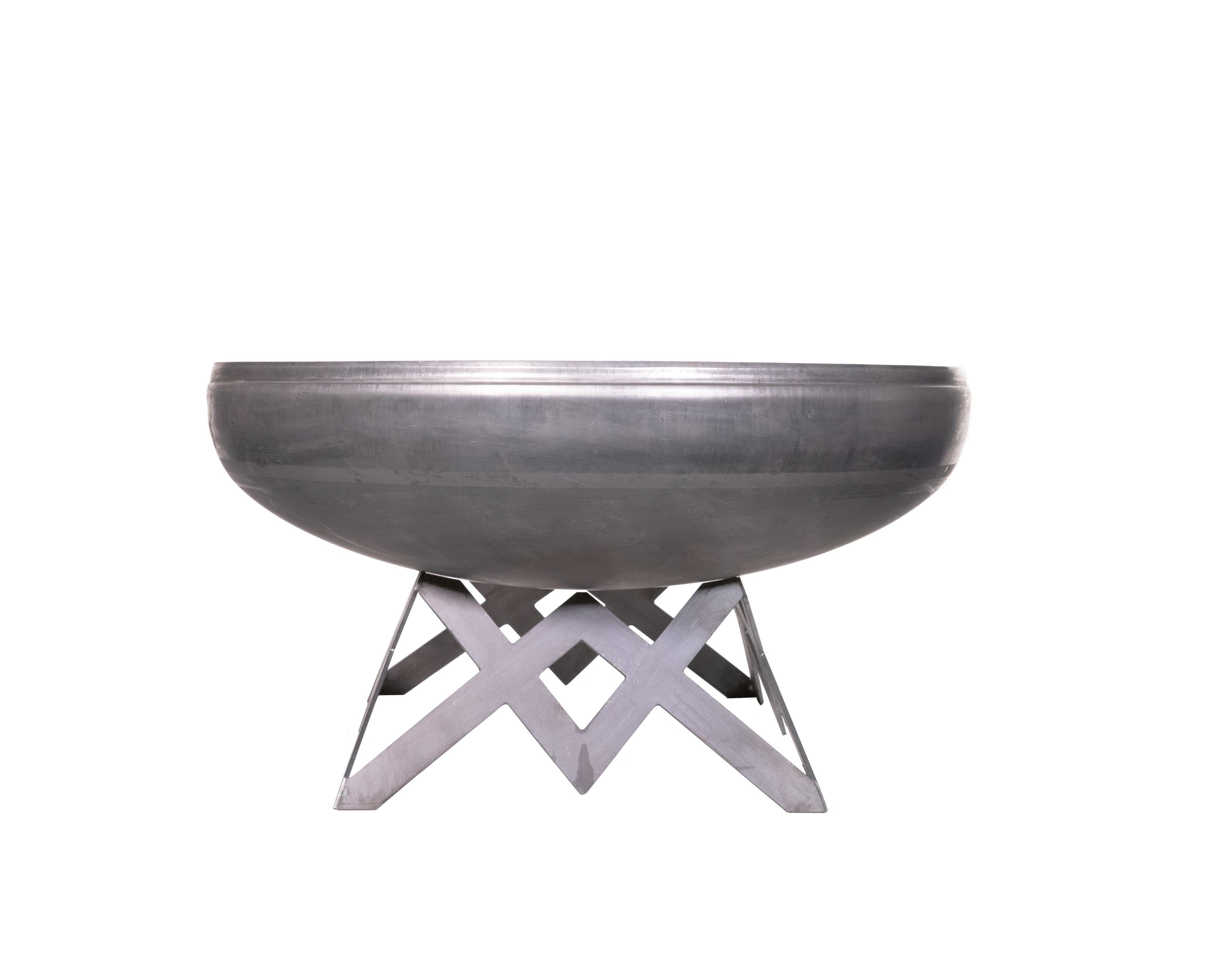 Ohio Flame Liberty Series with Angular Base Natural Steel Finish Wood-Burning Fire Pit