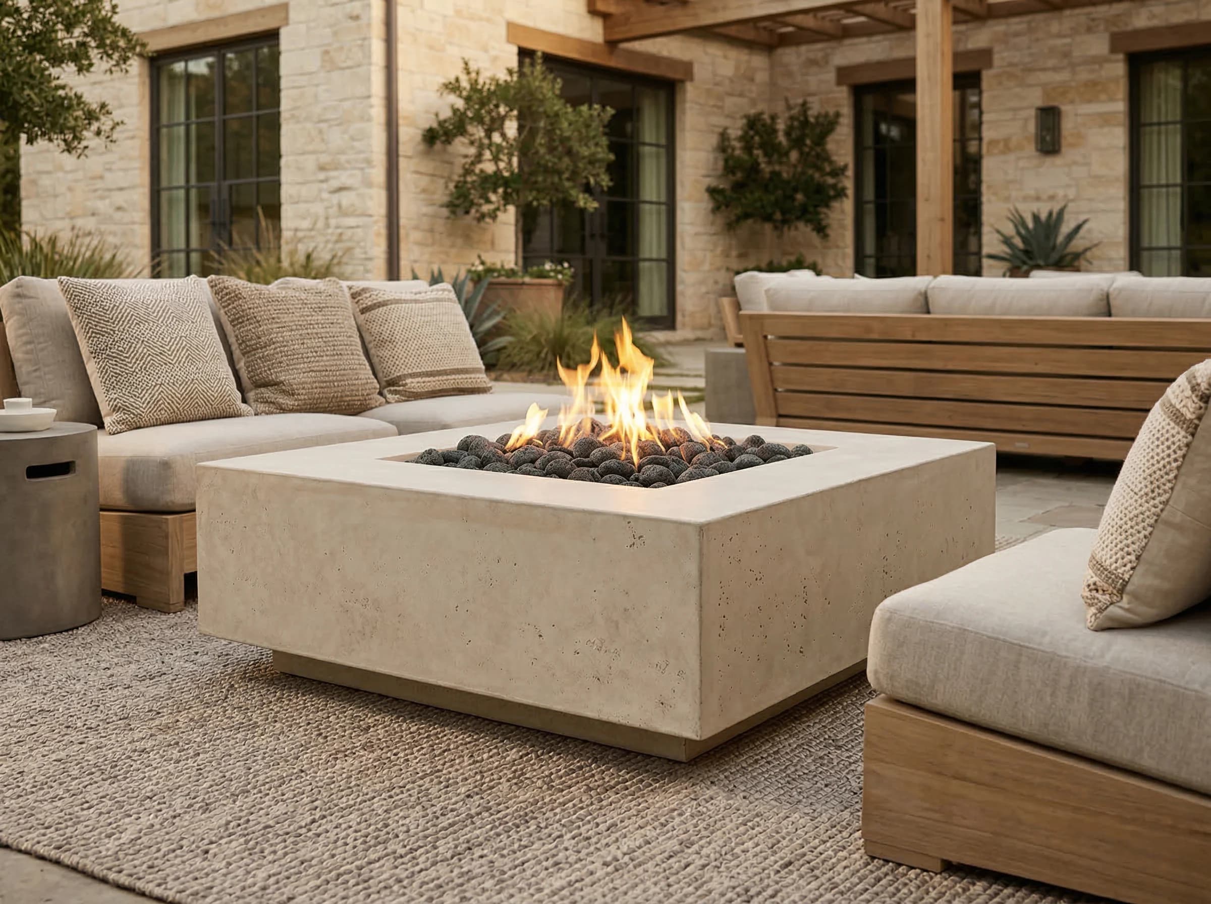 Prism Hardscapes Tavola 42 42-Inch 65,000 BTU Gas Square Fire Pit Table