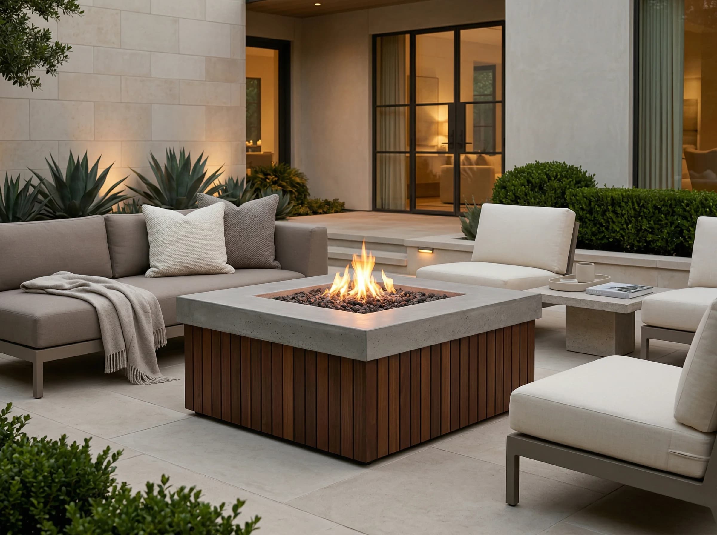 Prism Hardscapes Manchester 42-Inch 65,000 BTU Gas Square Fire Pit Table