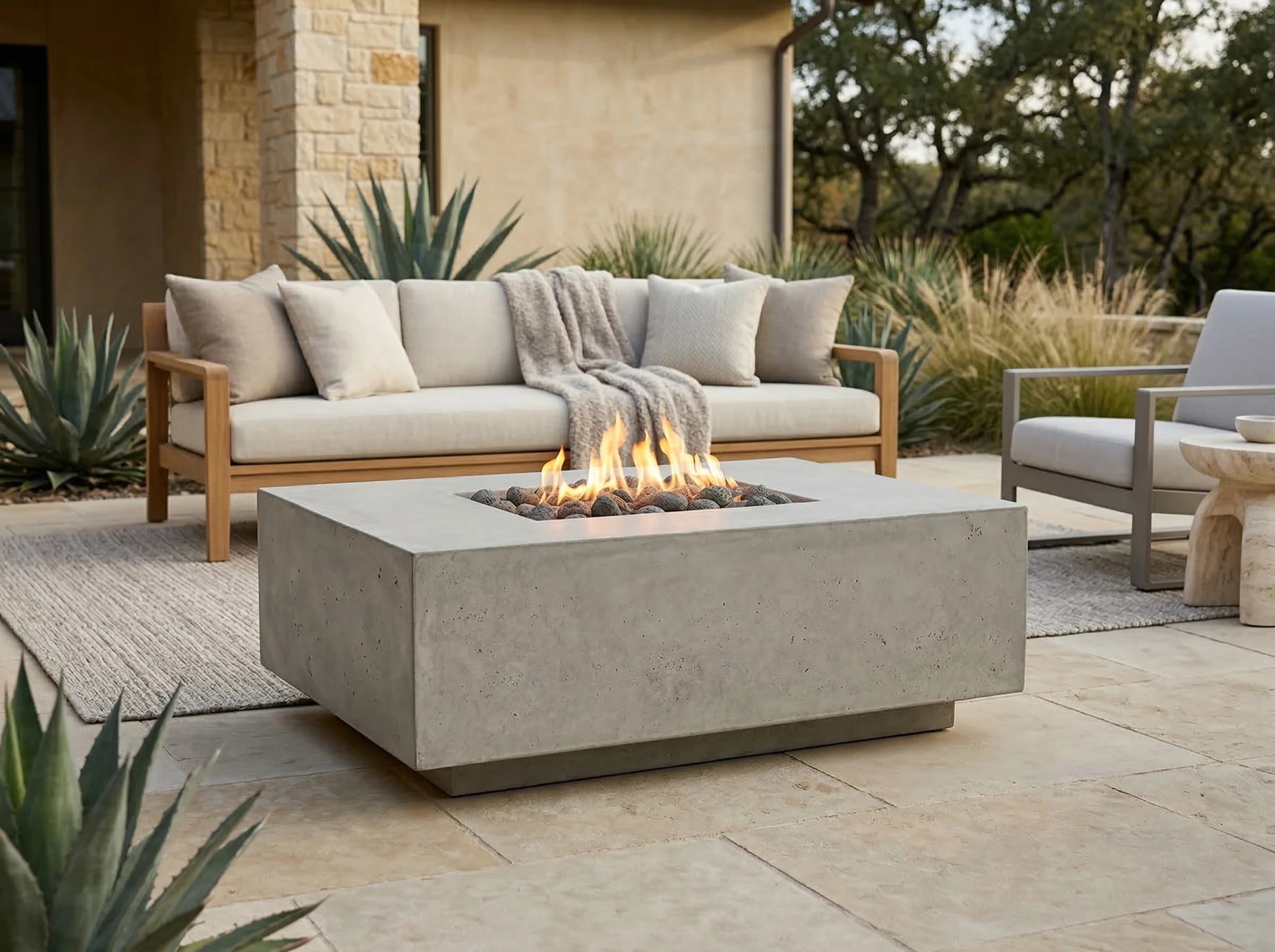 Prism Hardscapes Tavola 3 48-Inch 65,000 BTU Gas Square Fire Pit Table