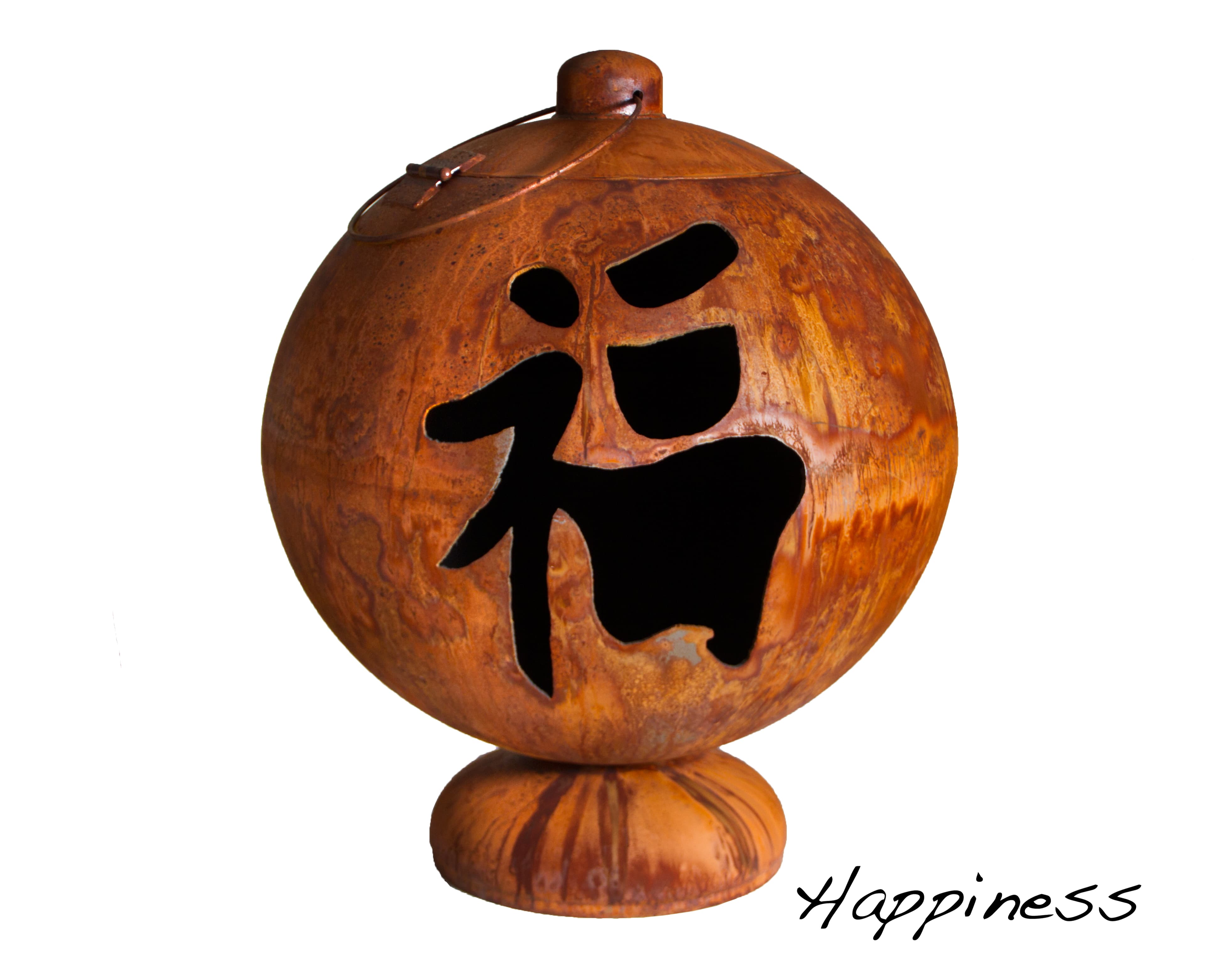 Ohio Flame Peace, Happiness, Tranquility Series Natural Steel Finish Wood-Burning Fire Globe