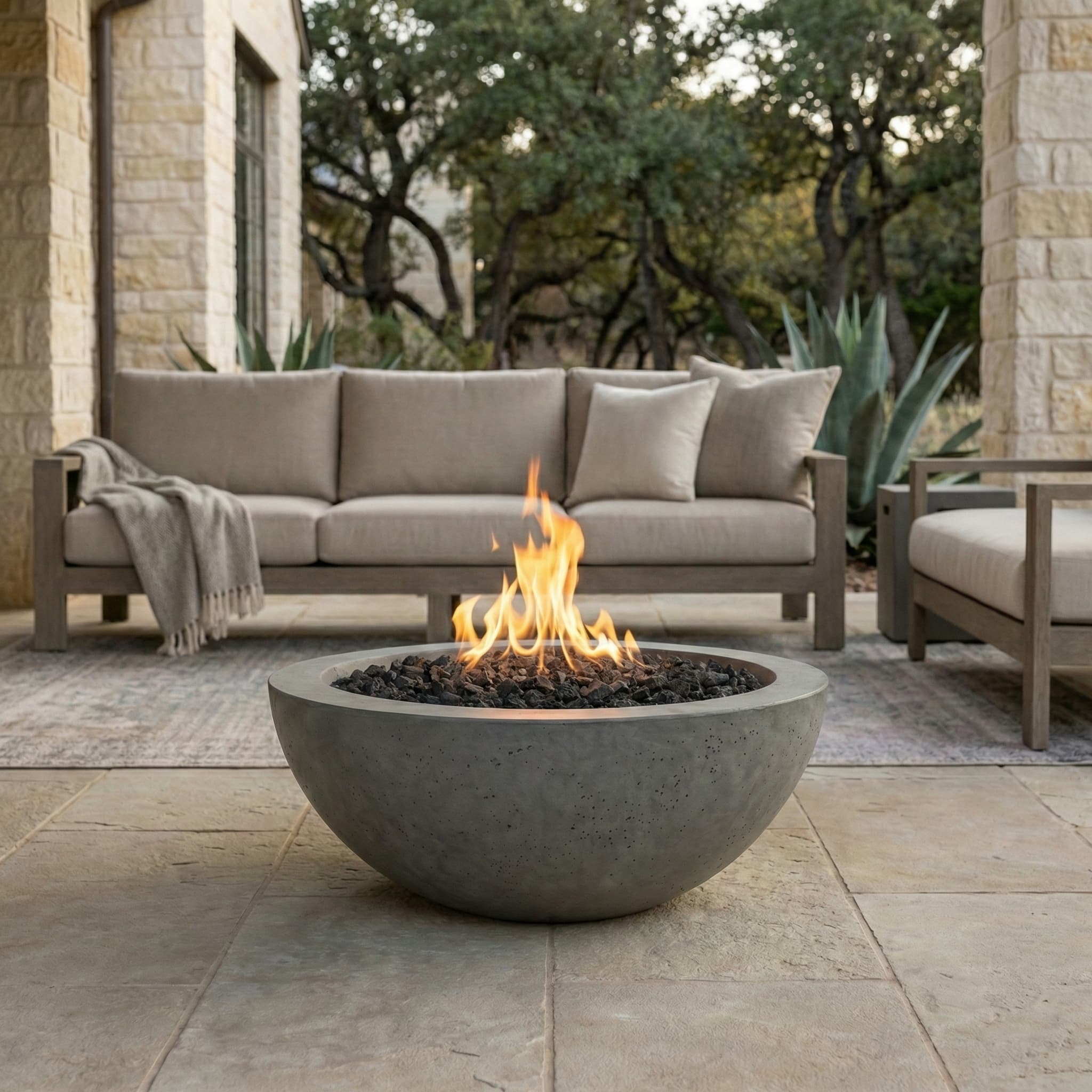 Prism Hardscapes Moderno 2 29-Inch 65,000 BTU Gas Pool Fire Bowl
